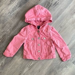 Gap pink denim hooded jacket